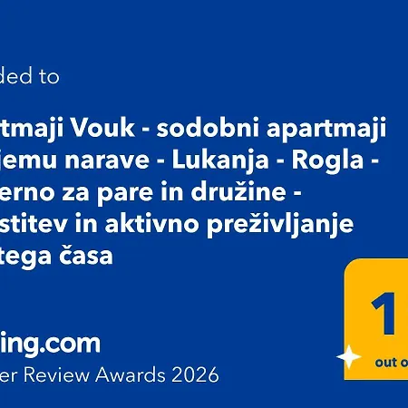 Apartmaji Vouk - Sodobni Apartmaji V Objemu Narave - Lukanja - Rogla - Primerno Za Pare In Druzine - Sprostitev In Aktivno Prezivljanje Prostega Casa Aparthotel Oplotnica